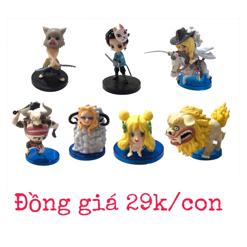 (Nhắn tin chọn mẫu) mô hình giảm giá còn 29k/con mô hình Kimetsu, One Piece