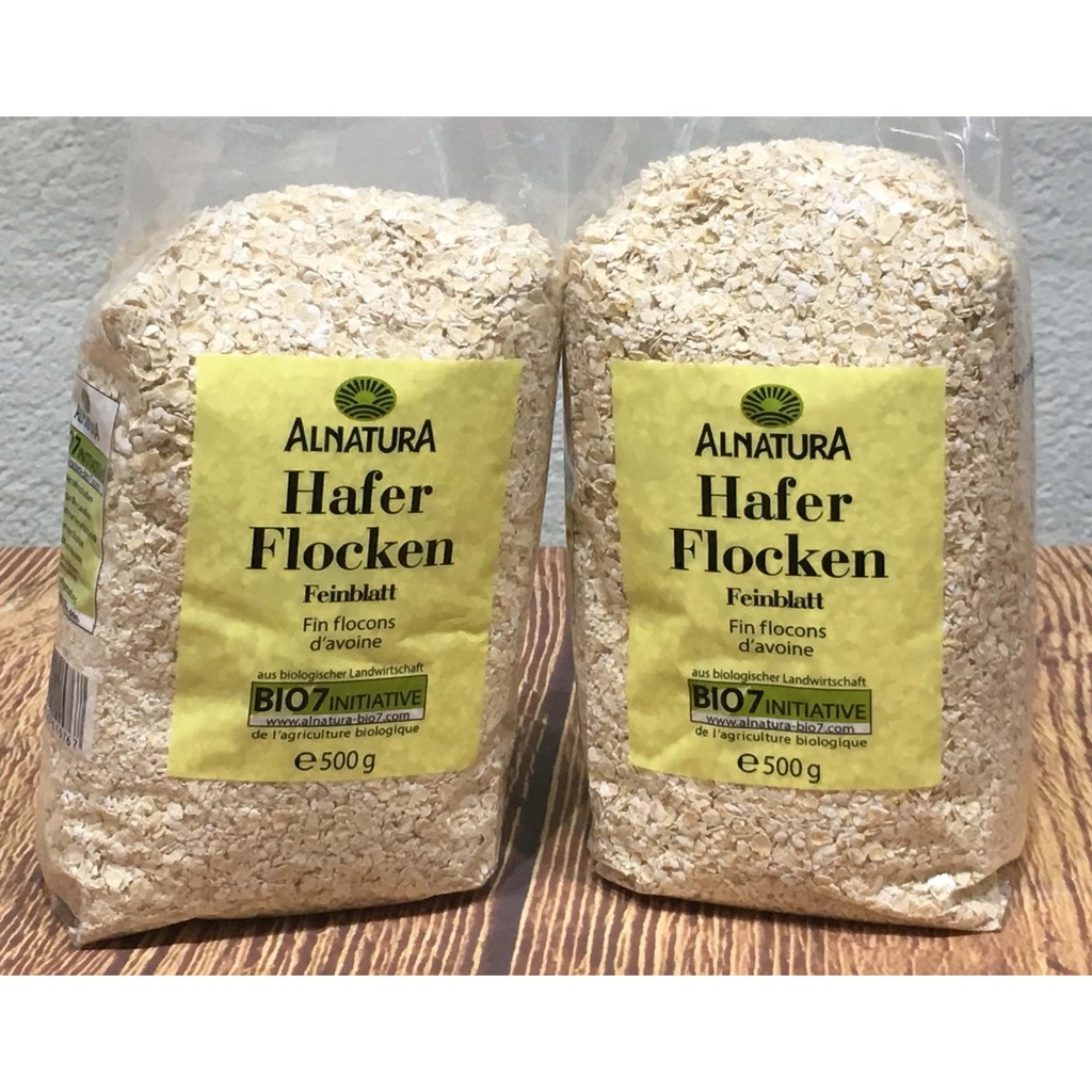 2 kg Yến mạch cán dẹp Hafer Flocken BiO Đức gồm 4 gói 500g