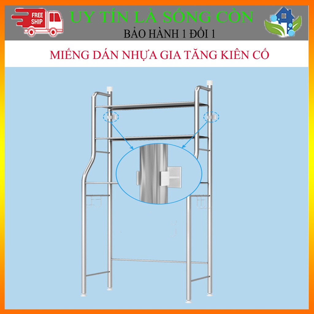 (SỈ TOÀN QUỐC) Kệ để đồ máy giặt, kệ bồn cầu inox 304 không han gỉ chịu lực 50kg, để bột giặt, nước tẩy, kệ nhà tắm