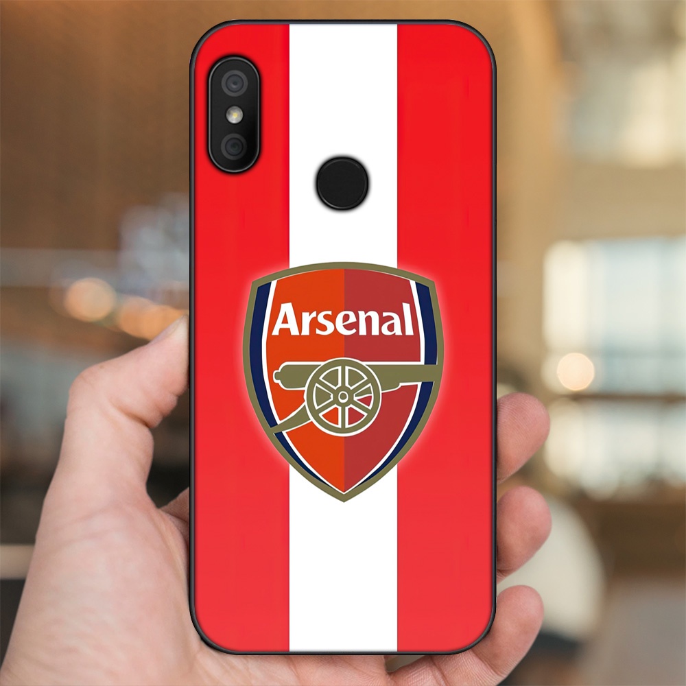 Ốp lưng Xiaomi Redmi 6 Pro, Mi A2 Lite viền đen in hình Arsenal FC