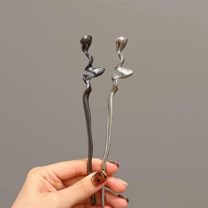 Kẹp Tóc Kim Loại Thiết Kế Đơn Giản Phong Cách Trung Hoa