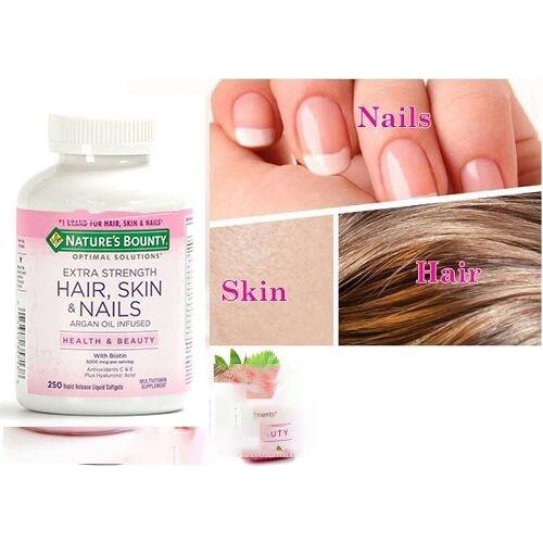 Viên uống đẹp da tóc và móng Nature’s Bounty Hair Skin & Nails 250 viên nội địa mỹ