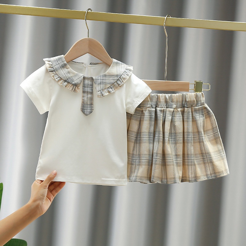 Set váy bé gái Bồ Công Anh ren cổ cà vạt cho bé dưới 2 tuổi