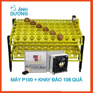Máy ấp trứng mini Ánh Dương P100 khay đảo trứng gà tự động 108 quả - Kèm quà tặng, tự lắp ráp vào thùng xốp