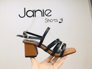 Sandal dây mảnh gót vuông