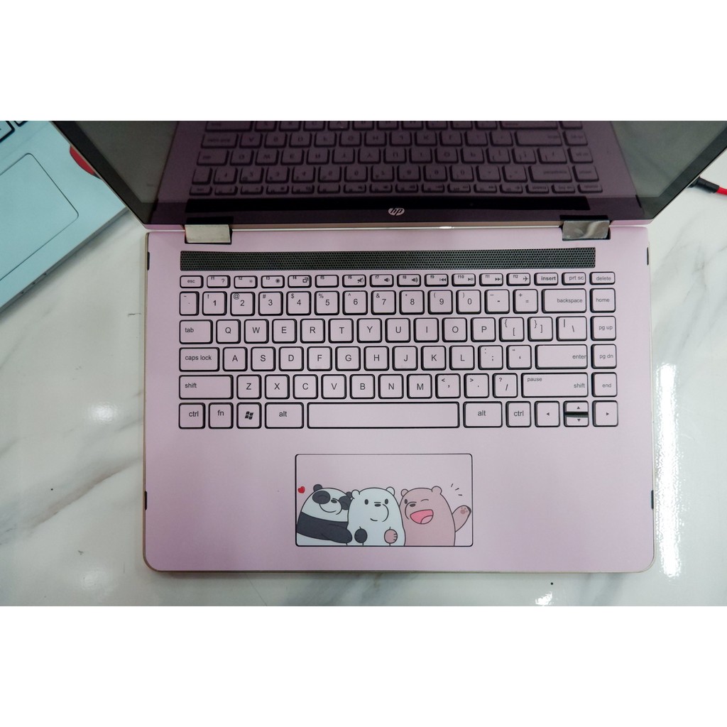 Decal Skin dán Laptop cho tất cả các dòng máy mẫu Ba con gấu hồng - Bcg01 (shop sẽ liên hệ xin model máy)