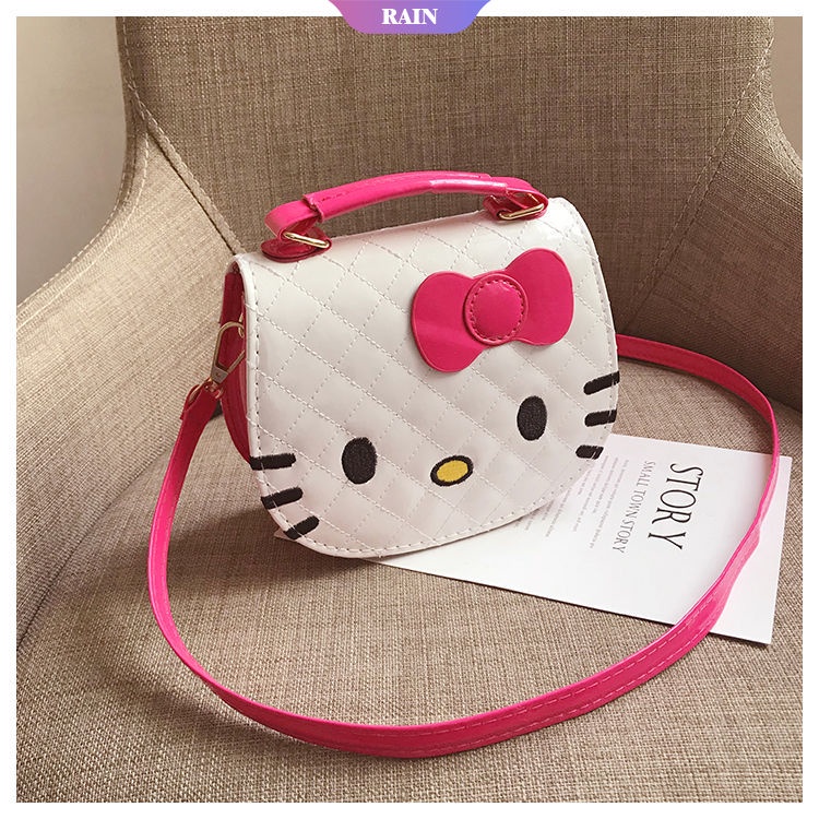 SANRIO Túi Đeo Vai/ Xách Tay Bằng Da PU In Họa Tiết Hoạt Hình Hello Kitty Dễ Thương Chống Nước Cho Nữ
