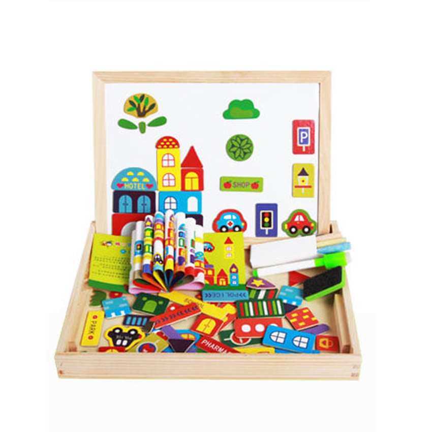 BẢNG KÍCH THÍCH SÁNG TẠO Bằng Gỗ có Nam Châm Ghép Hình 3 TÁC DỤNG