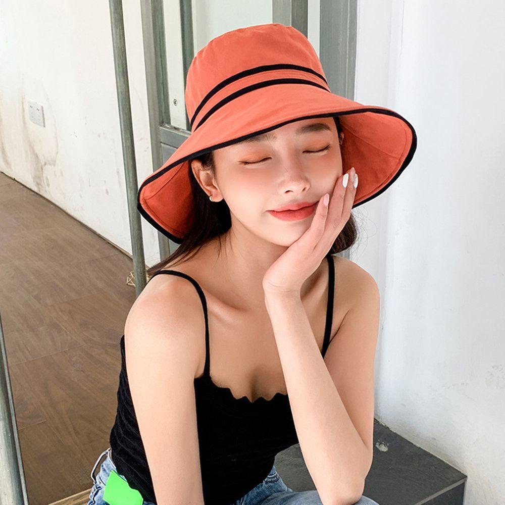 TWINKLE Mũ Bucket Vành Tròn Kẻ Sọc Thời Trang Mùa Xuân Cho Nữ
