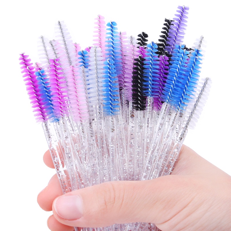 Năm mươi bàn chải trang điểm với một bàn chải lông mày pha lê với bút lông quét Mascara mọi người sử dụng bút lông mi