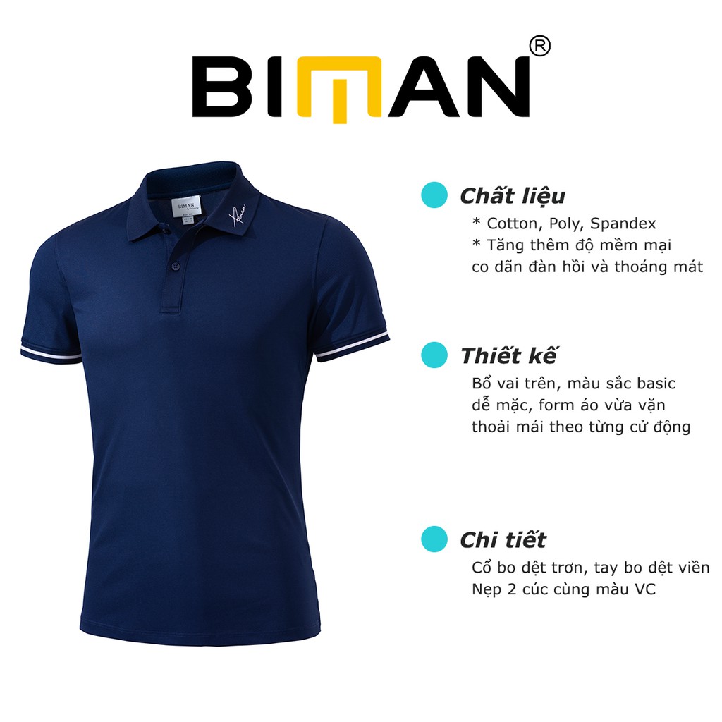 Áo polo nam Biluxury thun co giãn 4 chiều thêu cổ đẳng cấp lịch lãm cho phái mạnh 5APCT | BigBuy360 - bigbuy360.vn