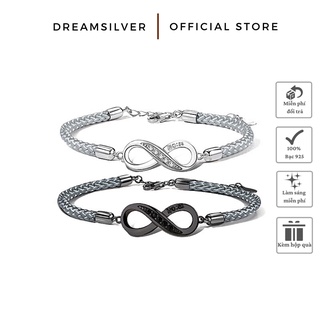Lắc tay đôi bạc, vòng tay đôi dreamsilver mix vải canvas infinity love ltd012