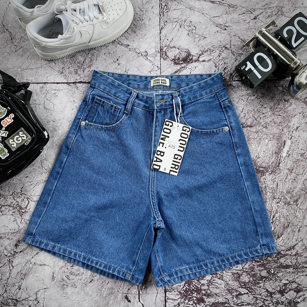 Quần Short Jean Nữ Ngố Lửng Cạp Cao Trơn Tôn Dáng Phong Cách Trẻ Trung Năng Động Ulzzang NEYU | BigBuy360 - bigbuy360.vn