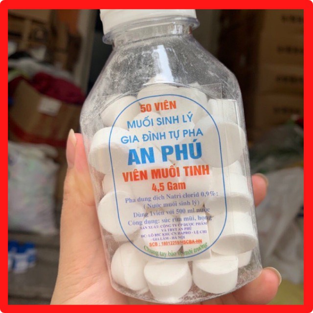 Viên Muối Sinh Lý NACL 0,9% [Hộp 20-50 viên]