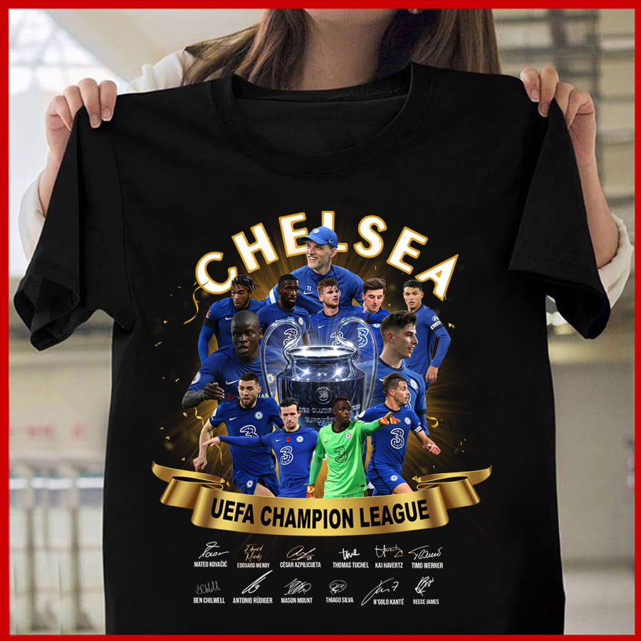Áo phông unisex Chelsea - Áo thun in hình Chelsea vô địch Champion League