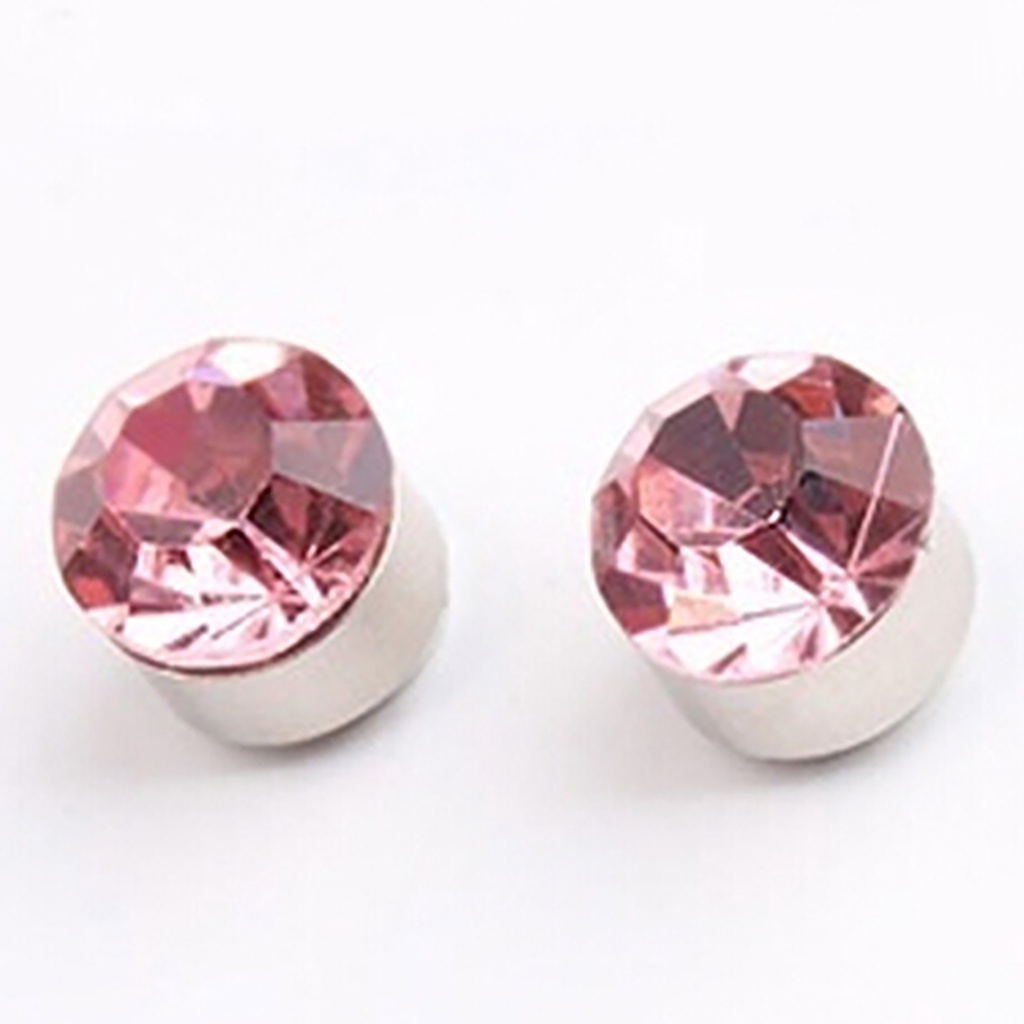 Cặp khuyên tai nam châm hút thiết kế nút tròn đá sang trọng trẻ trung dành cho nam và nữ