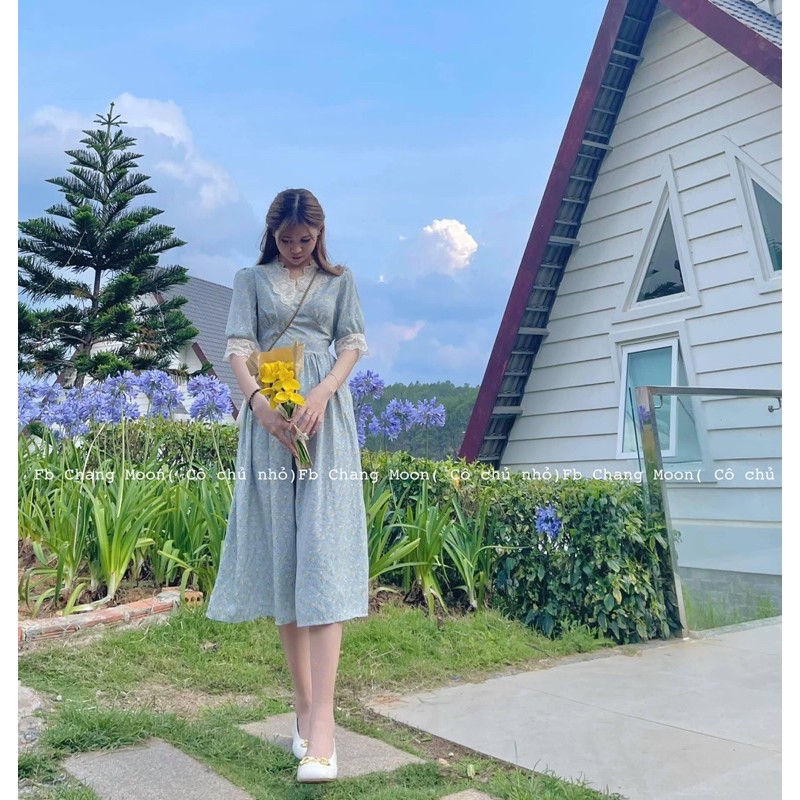 Váy hoa nhí cổ ren hàng quảng châu cao cấp( ảnh thật) | BigBuy360 - bigbuy360.vn