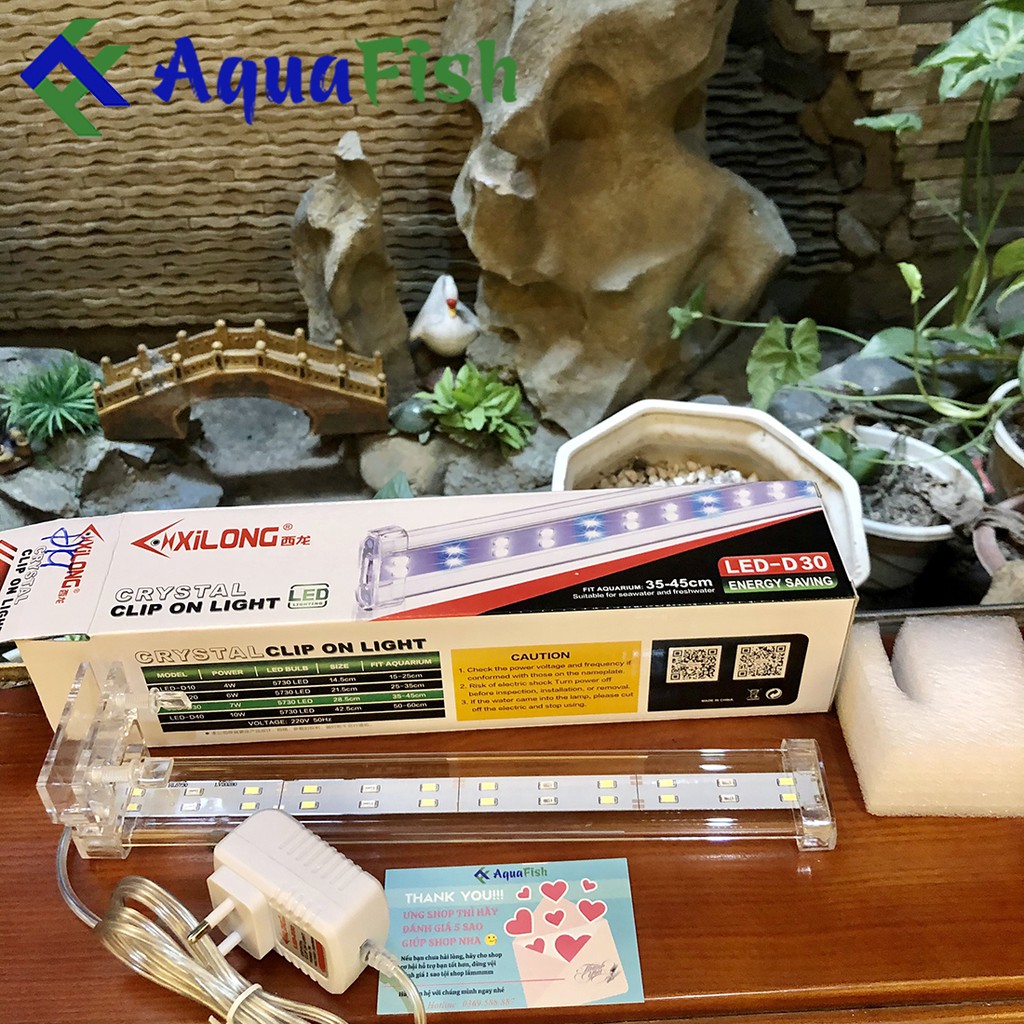 Đèn Kẹp XILONG LED-D20-D30-D40 (Dùng Cho Bể Cá Cảnh Dài Từ 25 - 60cm)