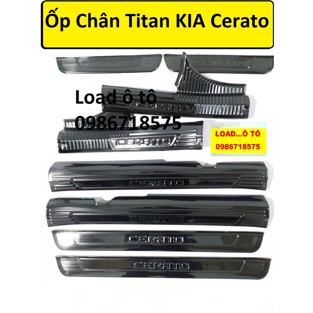 Ốp Bậc Cửa, Nẹp Bước Chân Trong, Ngoài Titan Cerato 2019 - 2021 Chất Liệu Titan cao Cấp
