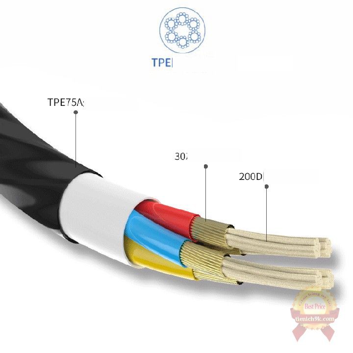 Tai nghe điện thoại in ear kèm mic nghe gọi chỉnh âm lượng chân Cổng Tye-C vỏ kim loại dây nhựa PET cho điện thoại