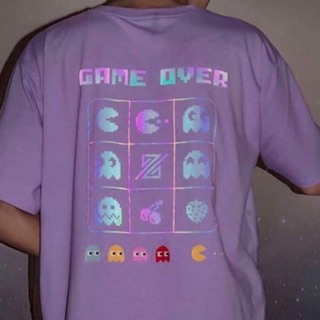 Áo thun tay lỡ game over phản quang