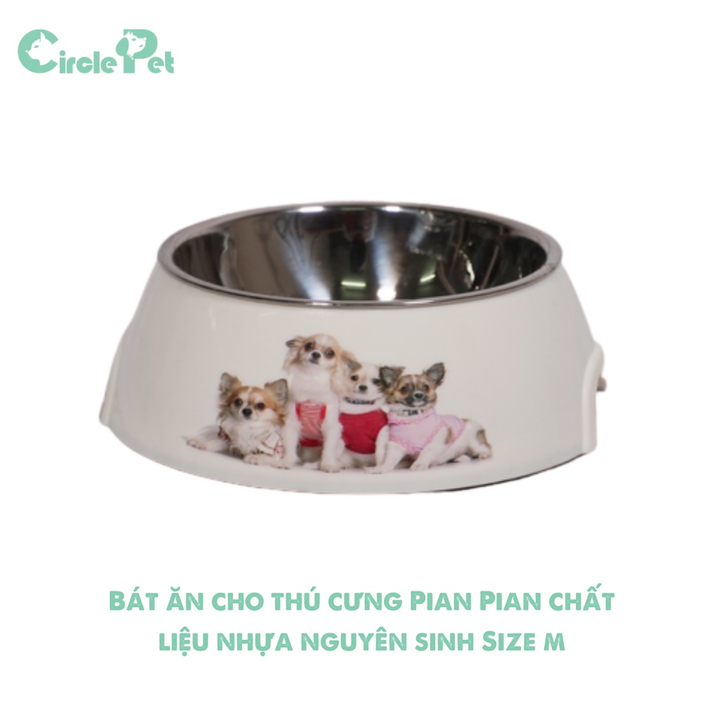 Bát Ăn Cho Thú Cưng Hình Tròn Chất Liệu Nhựa Nguyên Sinh Cao Cấp PIAN PIAN Nhiều Kích Cỡ - Circle Pet