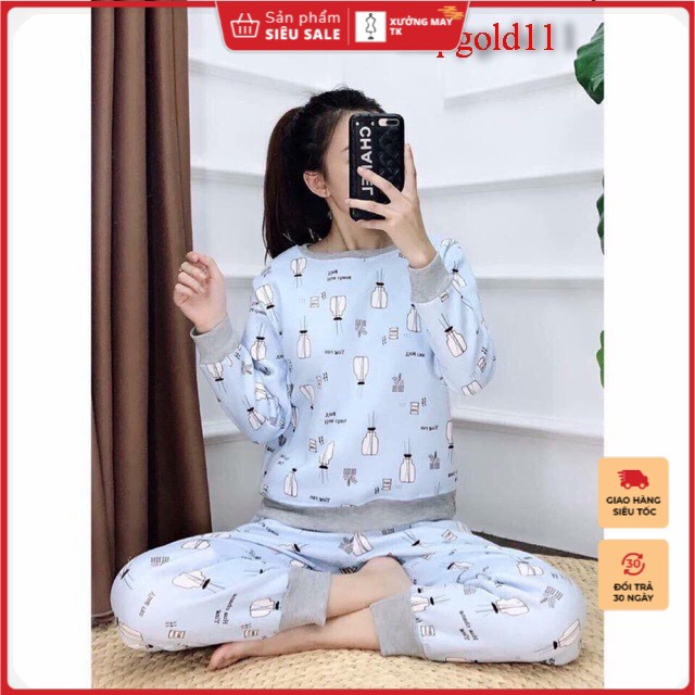 Set nỉ bông cho nữ - bộ nỉ bông nữ - Form rộng rãi - Vải dày loại 1- Không đẹp đền gấp 10