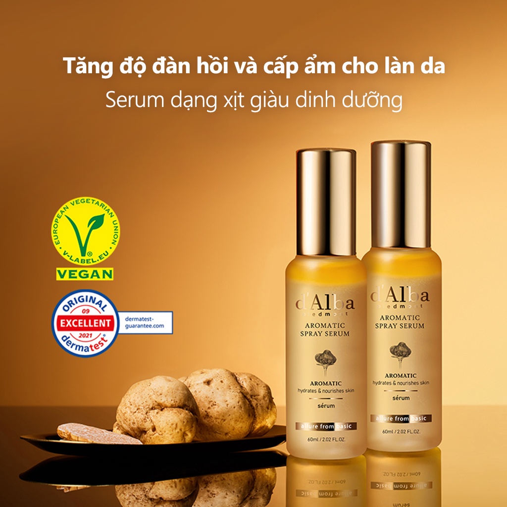 [d'Alba Official] Serum dạng xịt thuần chay cấp ẩm và nuôi dưỡng da Aromatic Spray Serum 60ml