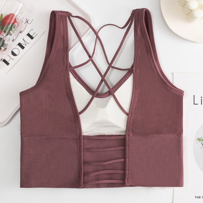 Áo Croptop hở lưng thể thao tập gym yoga hàng quảng châu cao cấp (AT15)