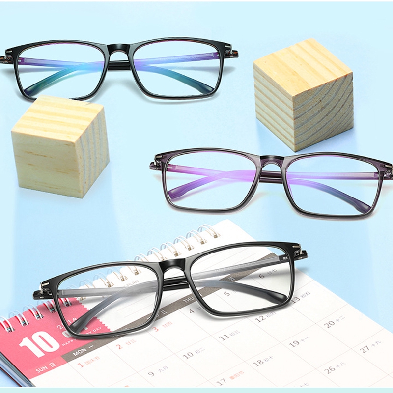 Kính mắt gọng vuông chống ánh sáng xanh siêu nhẹ kiểu dáng đơn giản thanh lịch dành cho nữ