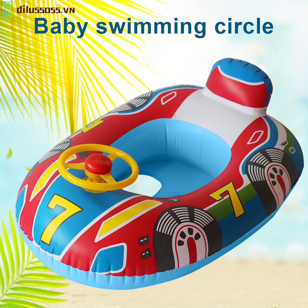 Phao Bơi Bơm Hơi Hình Tròn Bằng PVC Dễ Thương Cho Bé