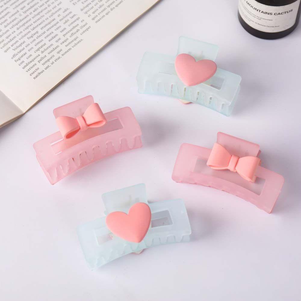 FORBETTER Kẹp Tóc Hình Trái Tim Màu Trơn Thời Trang Xuân Hè Cho Nữ
