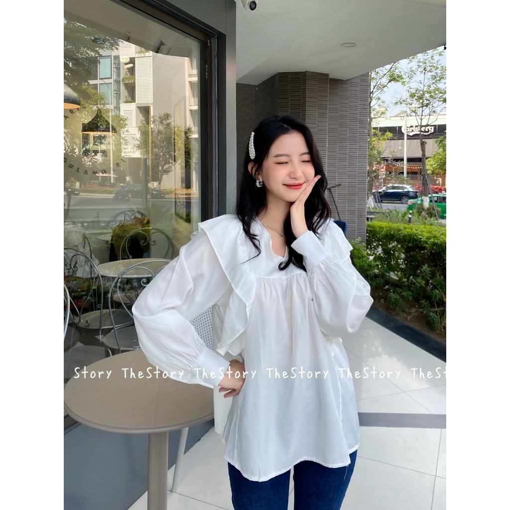 [STR] [ẢNH THẬT SHOP CHỤP] Áo bèo vai, cổ chữ V A2406