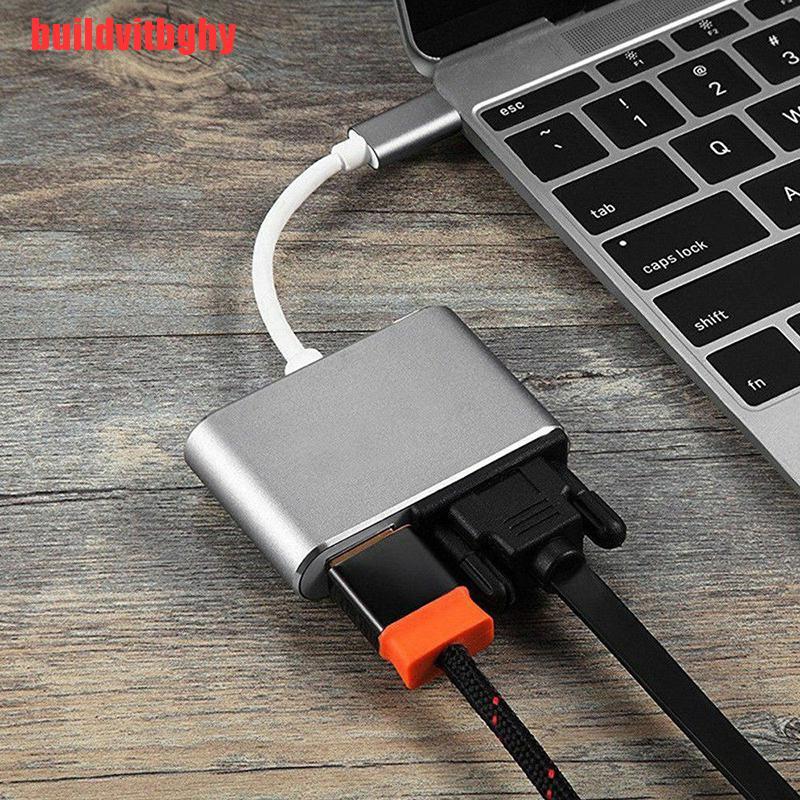 (Mua-Code) Hub Chuyển Đổi Từ Usb 3.1 Type C Sang Vga Multiport Adapter Usb C Sang Hdmi 4k Uhd