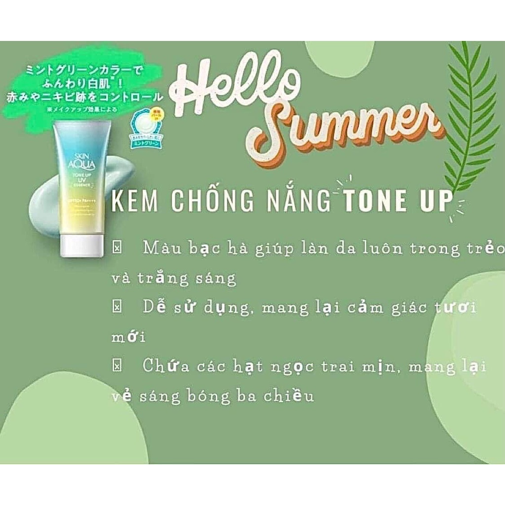 Kem Chống Nắng Skin Aqua nội địa Nhật Bản Tone Up UV Essence SPF 50+ PA++++ kiềm dầu , nâng Tone.