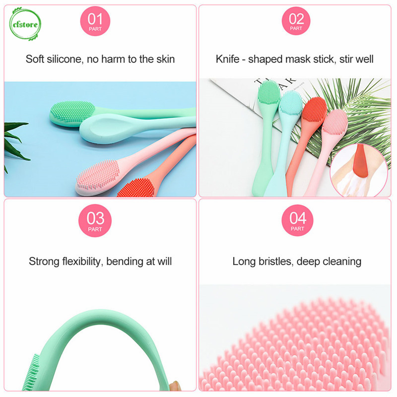 [Hàng mới về] Cọ bằng silicon thiết kế hai mặt hỗ trợ mát xa làm sạch lỗ chân lông đa năng