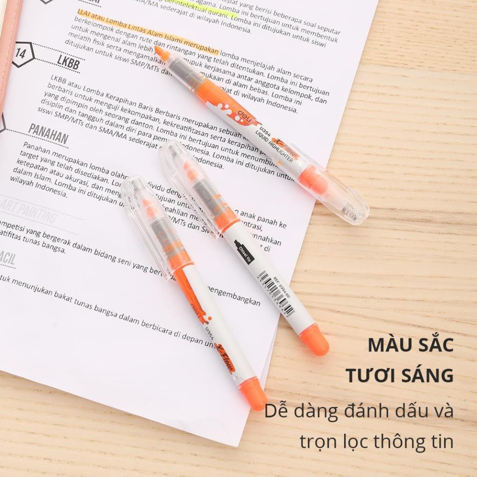 Bút nhớ dòng Deli - dấu dòng, highlight - Mực Hồng/Xanh lá/Cam/Vàng - 1 chiếc - EU35440