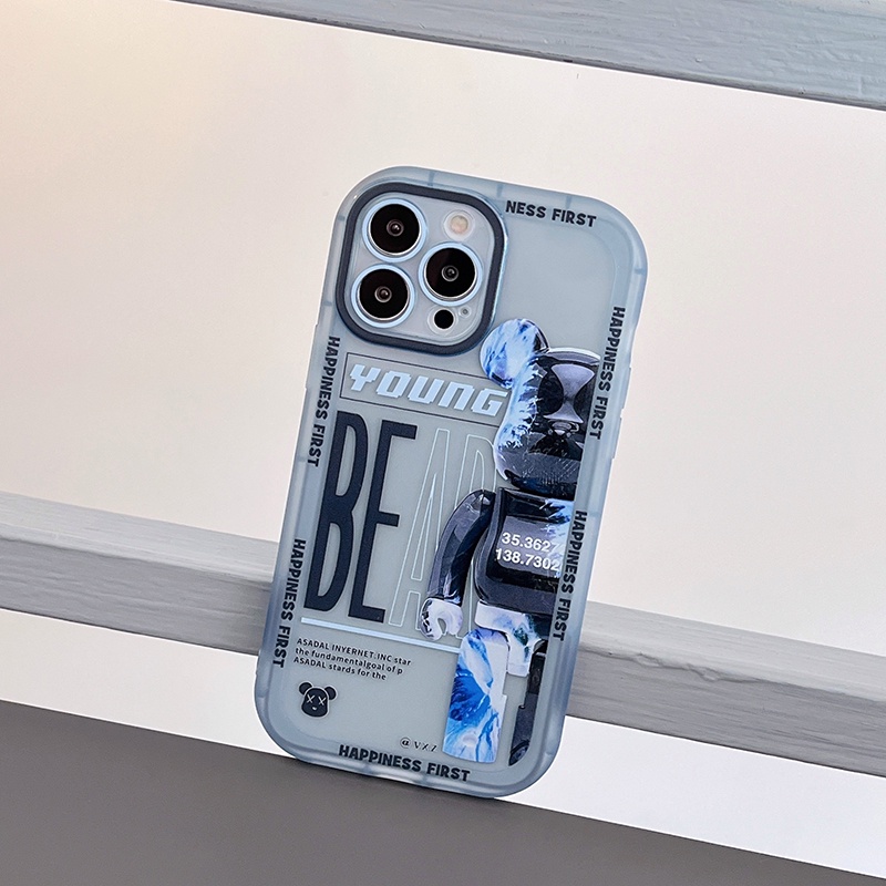 Ốp Điện Thoại Nén Khí In Hình Gấu Và Hoa Thời Trang Sành Điệu Cho iPhone 7 8 Plus X XS XR 11 12 13 Pro Max