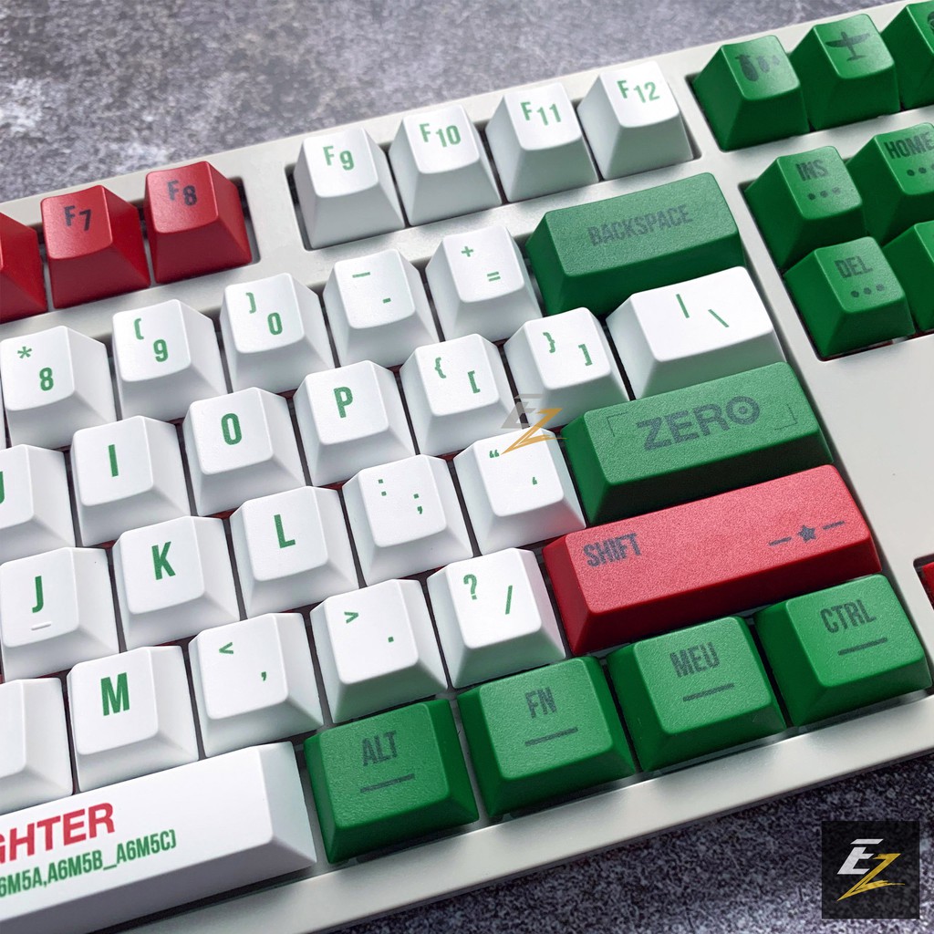 [Mã SKAMPUSHA7 giảm 8% đơn 250k]Keycap MITSUBISHI ZERO Thick PBT Dyesub 108 Phím Cherry Profile Của EZPC