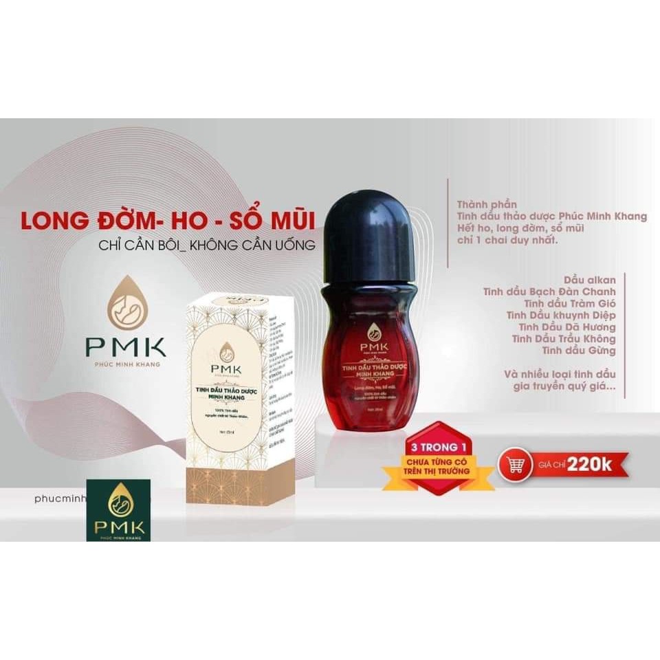 Tinh dầu thảo dược Phúc Minh Khang – Hết ho, long đờm, sổ mũi [Chỉ 1 chai duy nhất.]