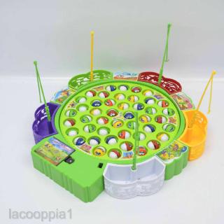 Fun Fushing Game Set Electronic Rotating Fish Board with 45 Fishes Kids Gift