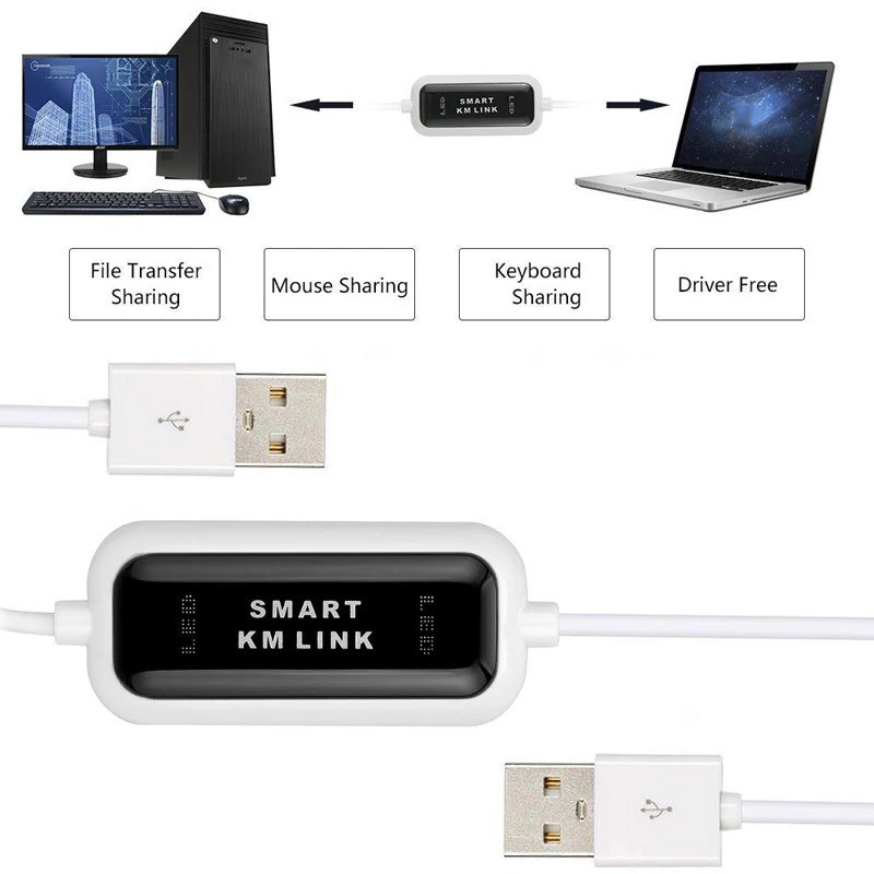 Cáp USB Chuyển Đổi Dữ Liệu Kết Nối Máy Tính Với Máy Tính Đồng Bộ Bàn Phím Chuột Smart KM Link