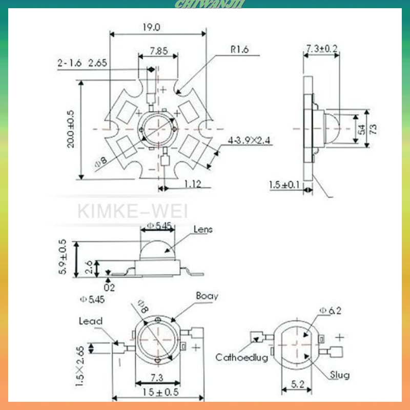 Bộ 10 Đèn Led 1w / 3w / 5w Công Suất Cao Đế Nhôm Tản Nhiệt | BigBuy360 - bigbuy360.vn