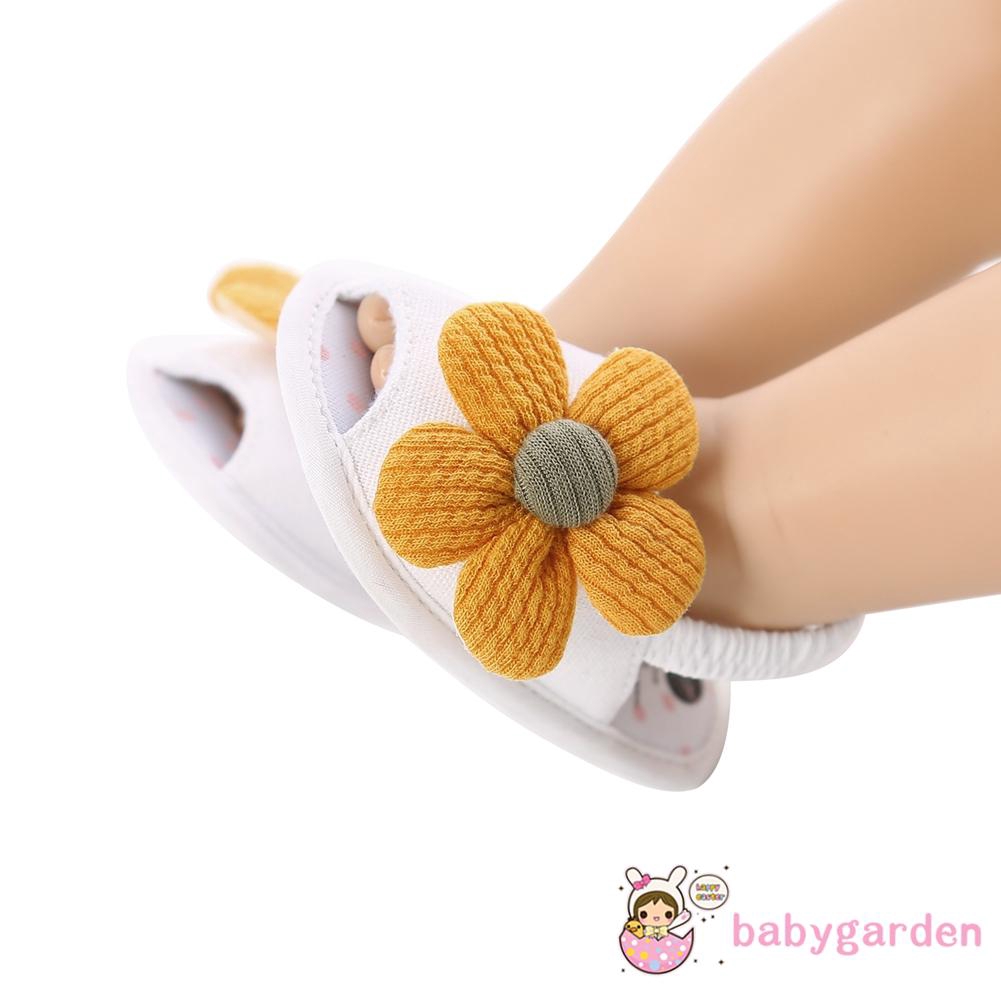 Giày Sandal Đính Hoa Hướng Dương Cho Bé Gái