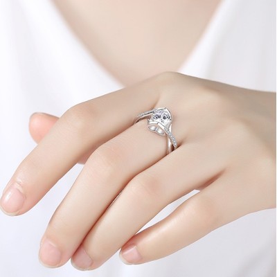 Nhẫn mạ bạc 925 với 46 thiết kế đính đá thời trang dành cho nữ Jz004