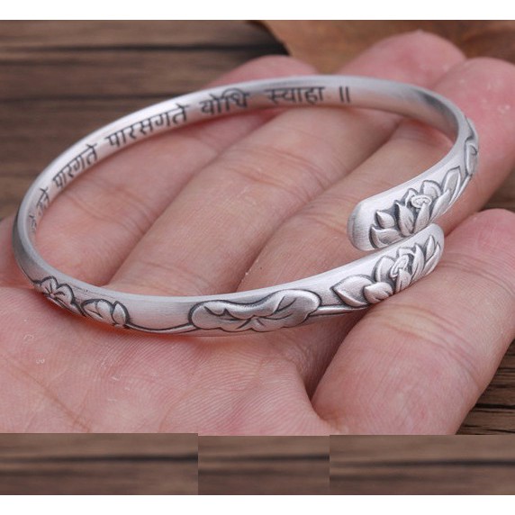 Vòng Tay Khắc Liên Hoa Tây Tạng - VT364