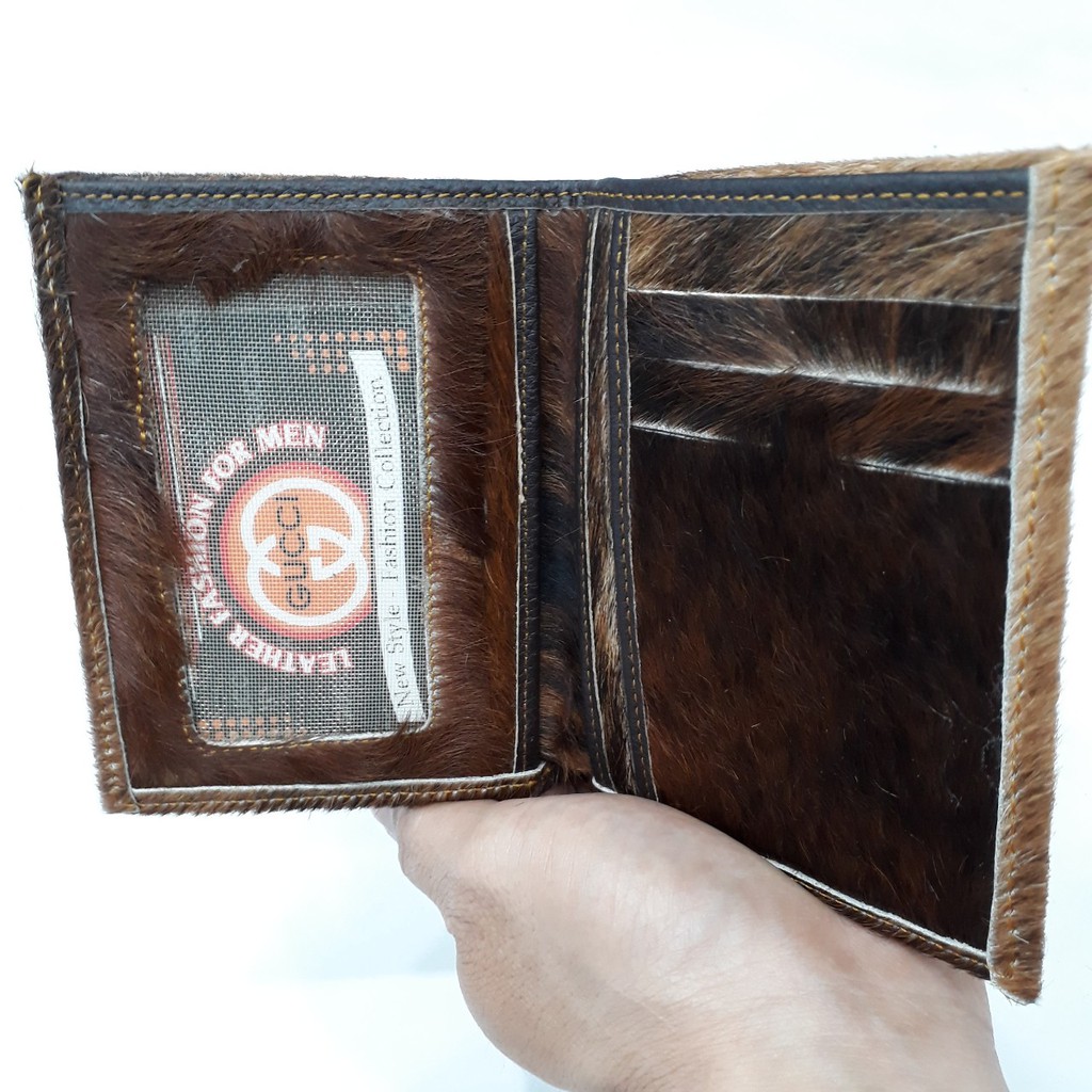 Ví Nam Đứng Da Bò Thật Nguyên Lông Đẹp Độc Lạ HKT Shop VN356