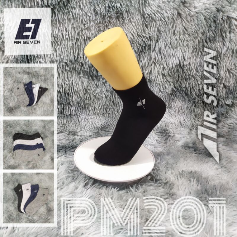 Tất vớ nam cổ trung Air Seven PM201 - kháng khuẩn khử mùi, không hôi chân - Trắng, Đen, Xanh, Xám