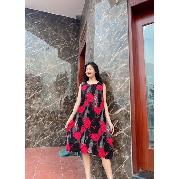 Váy lanh dáng suông