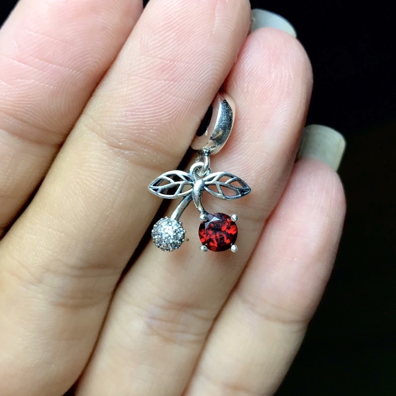 [Garnet] Charm bạc 925 đá thiên nhiên